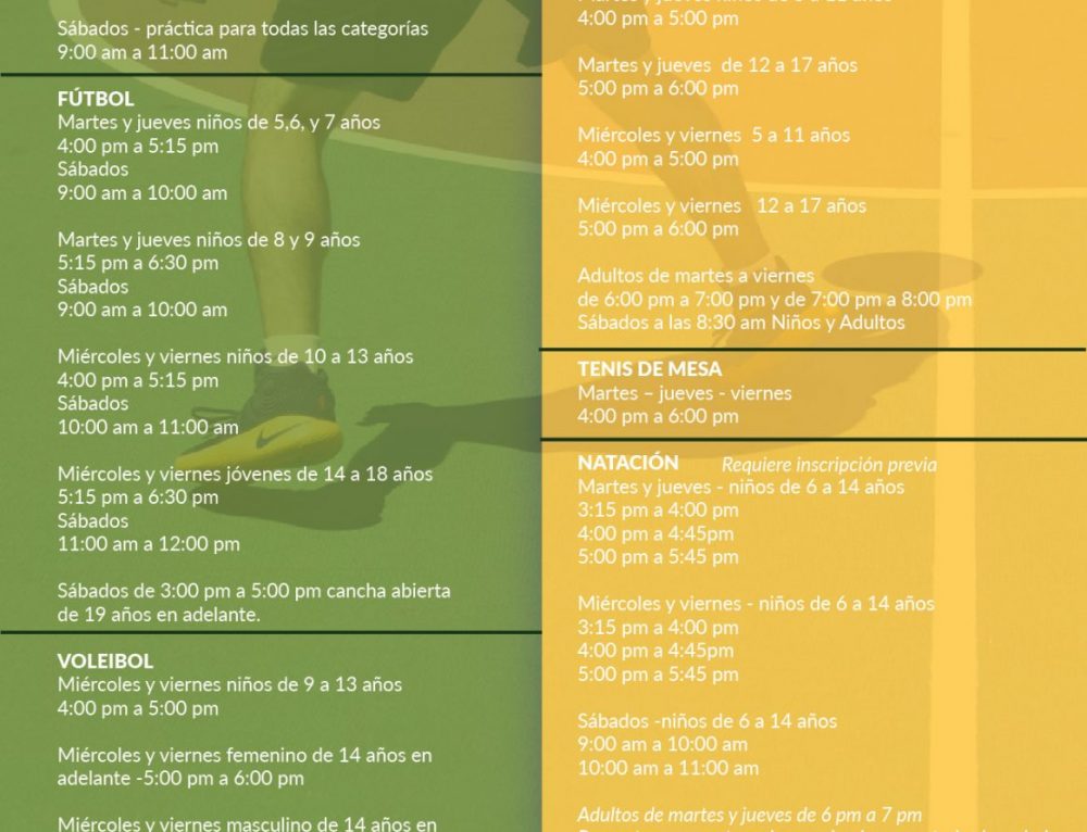 Calendario Deportivo 2022